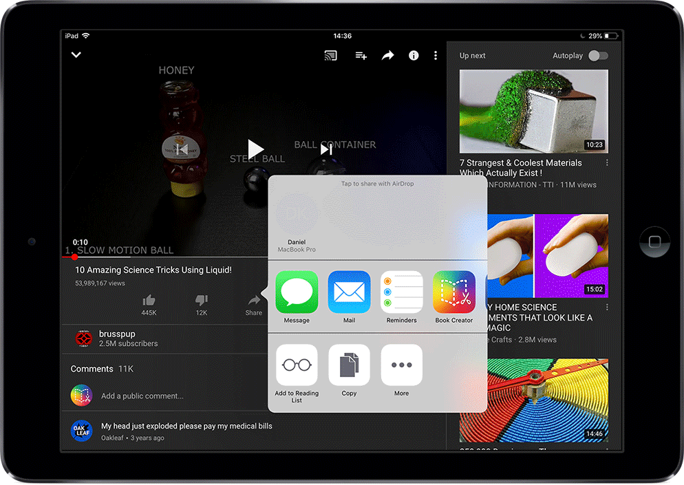 Adding a YouTube video to Book Creator for iPad