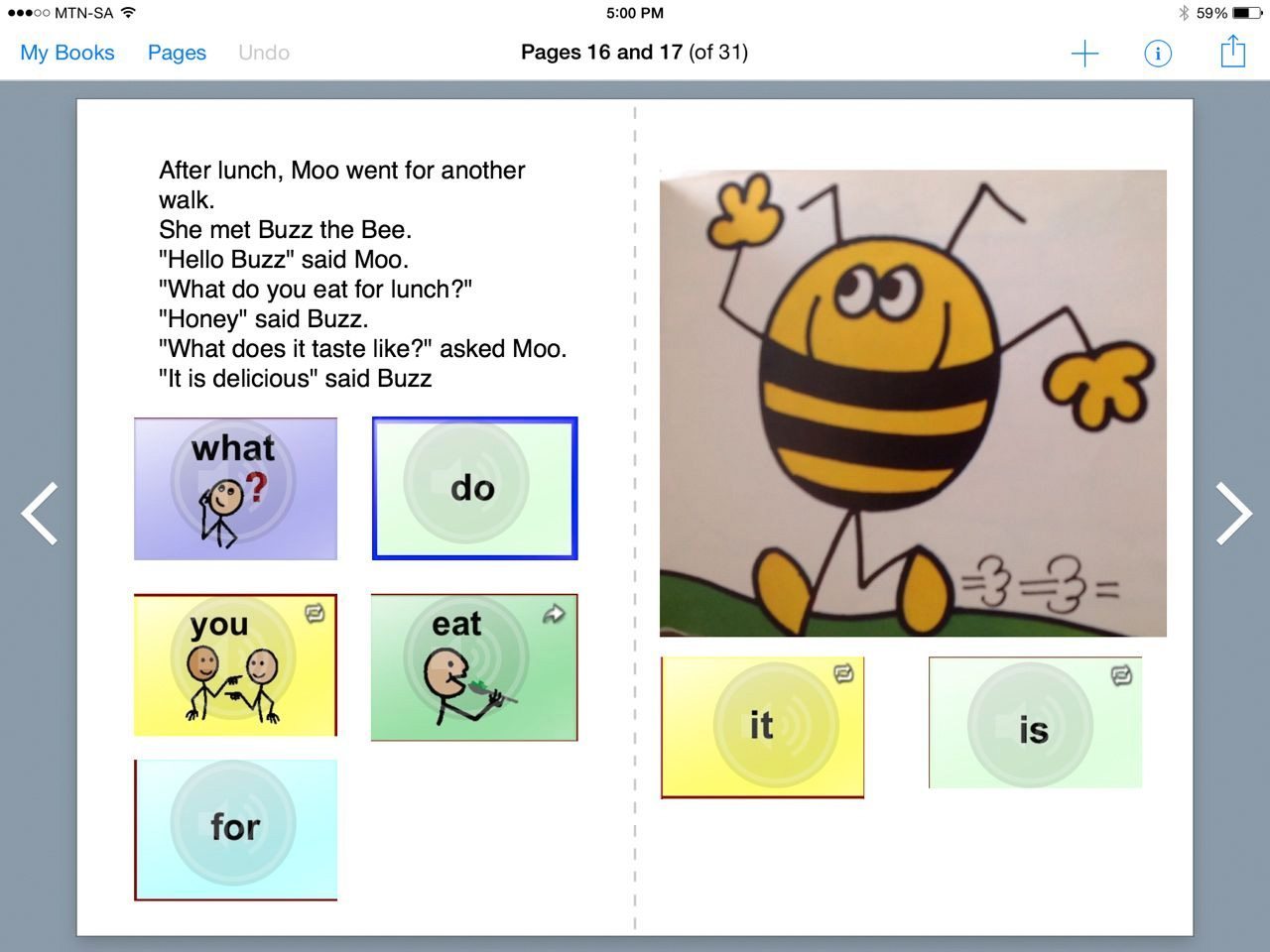 Nikky Heyman's core vocabulary book in Book Creator